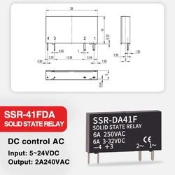 Enhanced Slim Solid State Relay - 6A DIN Rail, DC/AC Control - SSR - DA41F