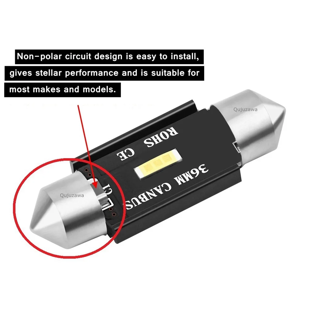 31mm 36mm 39mm 41mm C5W C10W 장 고휘도 CSP LED 전구, 자동차 돔 조명 Canbus 오류 없음 자동 인테리어 독서 램프, 10 개