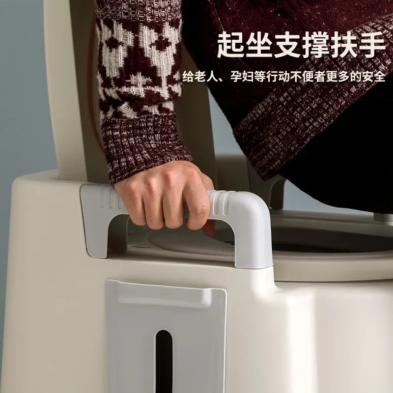 Camping Toilet  Elderly High LoadBearing Movable Commode Chair for Pregnant Women Designed for Comfort Adjustable Bathroom Seat 4