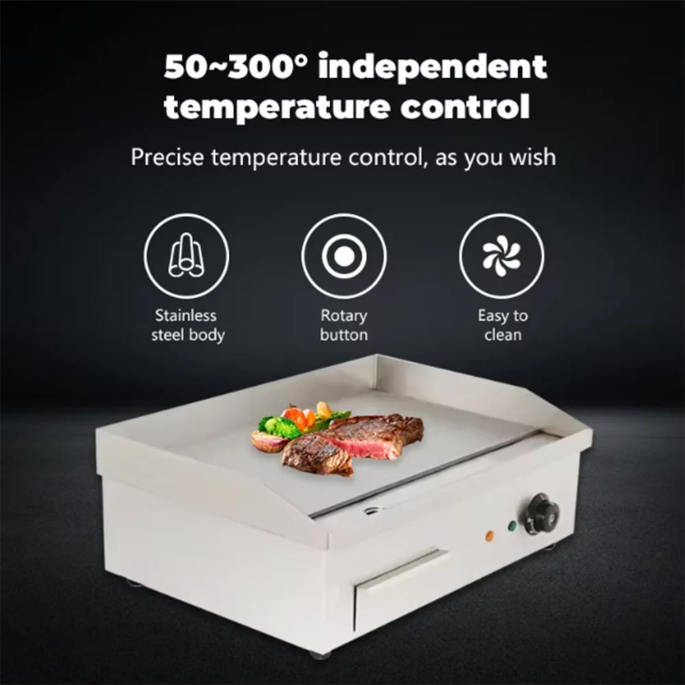 Commercial electric grill Fried Rice fried steak iron plate barbecue equipment adjustable temperature stainless steel grill 2