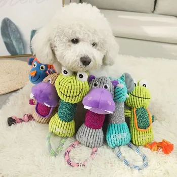 Cartoon Animal Plush Rope Dog Toy 2