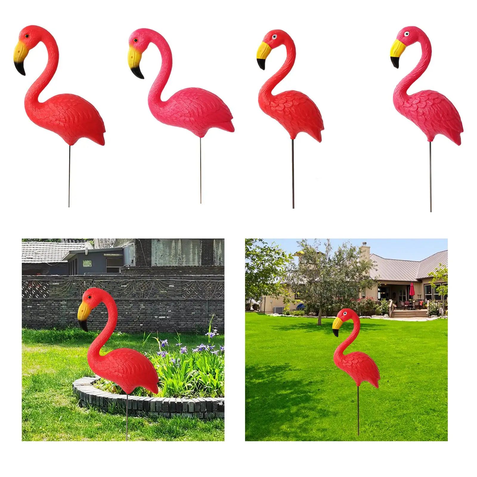 Yard Art Ornament Lawn Party Cake Topper Bird Statue Figurine Flamingo Garden Stake for Planter Hallway Sidewalks Home Flowerpot