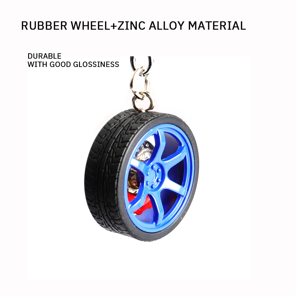 Metal Keychain Car Modified Calipers Brake Disc Wheel Tire 1PC