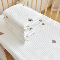 Baby Fitted Crib Sheet: Cotton Quilted Mattress Protector