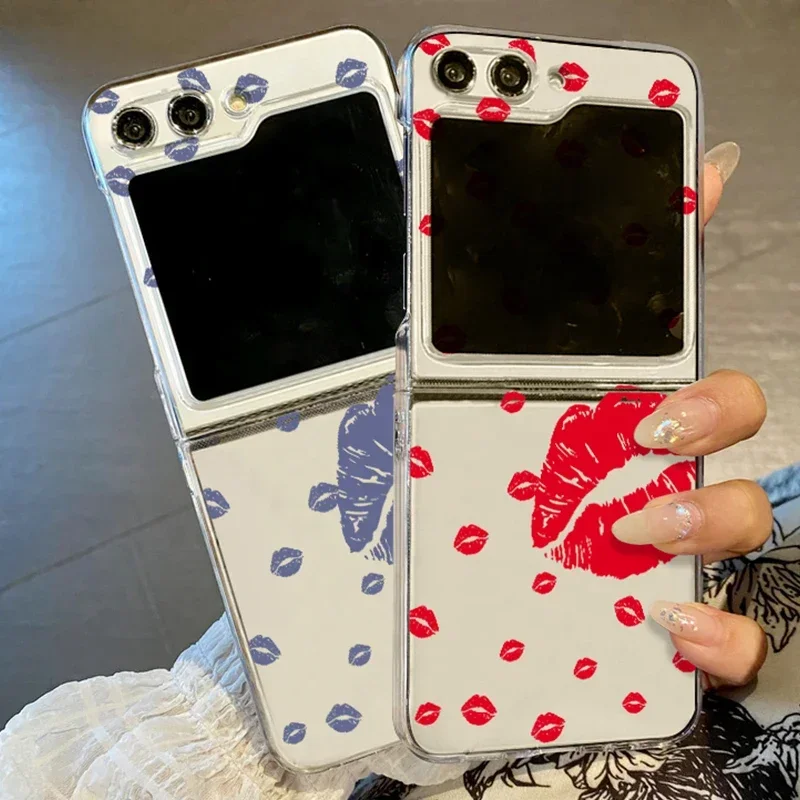 Solid Color Lip Print Shockproof Transparent Phone Case