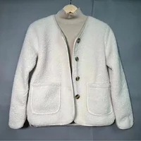 Loose round Neck Lamb Fur Jacket Korean Style Autumn New Arrival Short Size Women's Polyester Fiber Open Cardigan Coat