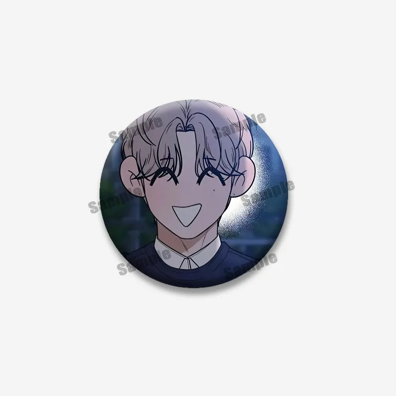 Lovely Korean Manhwa Operation True Love Button Pins Cartoon Character Lapel Badges Bag Hat Funny Round Brooch Accessory Gifts