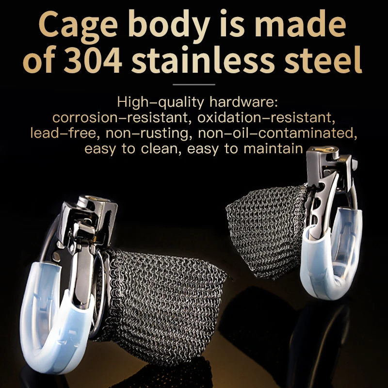 SEVANDA New Upgrade One-Piece Adjustable Snap Ring Metal Mesh Male Chastity Cage Aluminum Alloy CB Penis Lock Cock Cage for Men penis chastity cage chastity lock sex toy