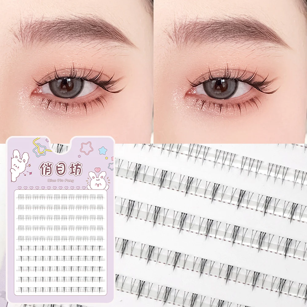 

10 Rows Sweet V-shaped Lower Eyelashes With Large Capacity Transparent Fine Stem Fairy Natural Slender Lower Eyelash Makeup