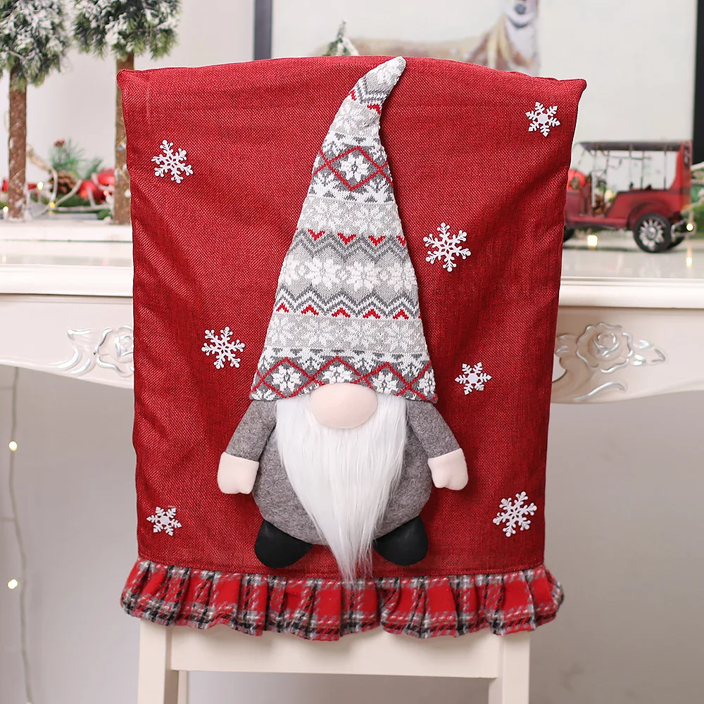 Christmas Scene Layout Props Cartoon Three-dimensional Couple Faceless Doll Chair Cover Doll Chair Cover