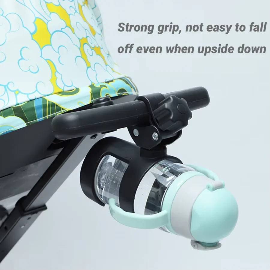 Baby Stroller Cup Holder Easy to Install 360 &deg; Rotation Wheelchair Cup Holder Stroller Accessories Harmless to Children