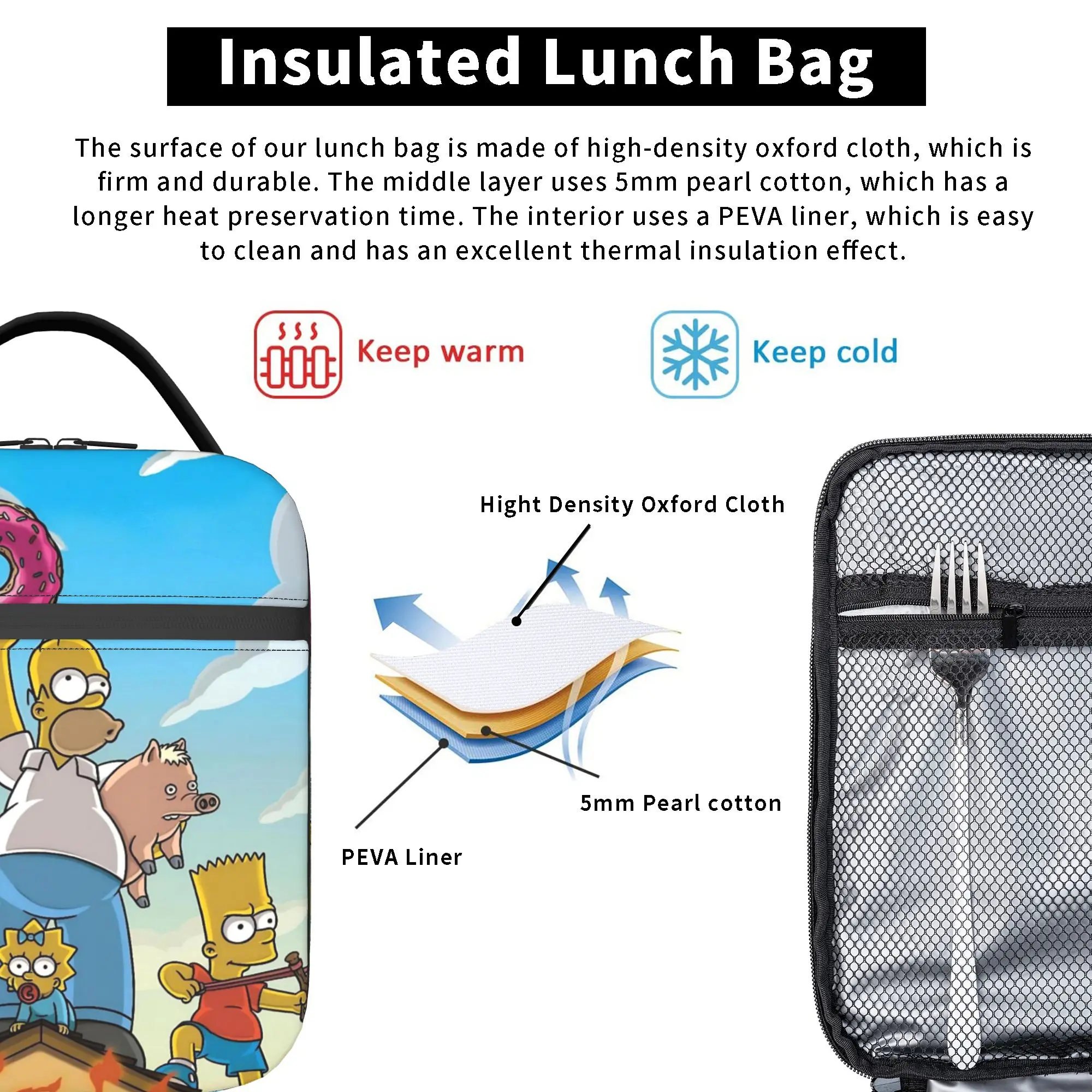 Anime Cartoon Insulated Lunch Box - Thermal Bento Cooler