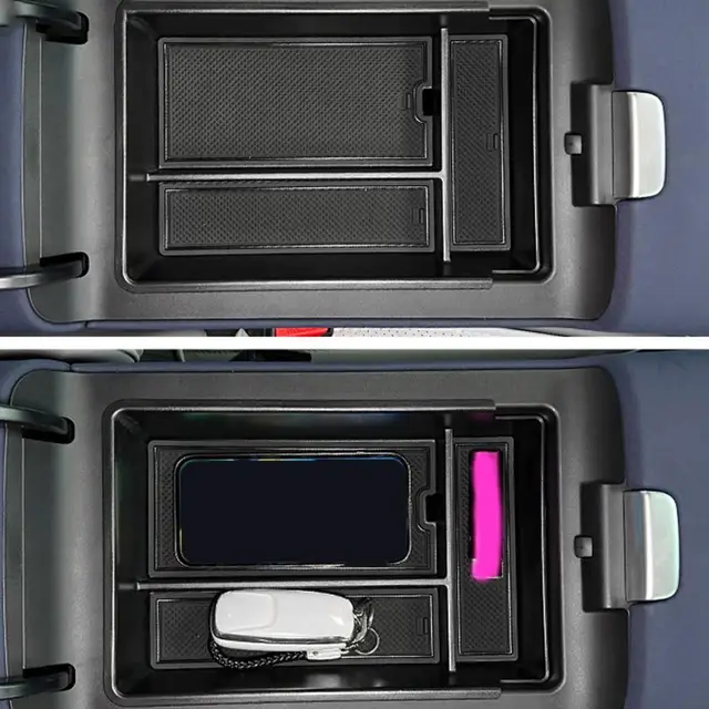For Xpeng G6 Car Center Console Tray Armrest Storage Box/Door Organizer Content Center Console ﻿Tidying Black Car Accessories 5