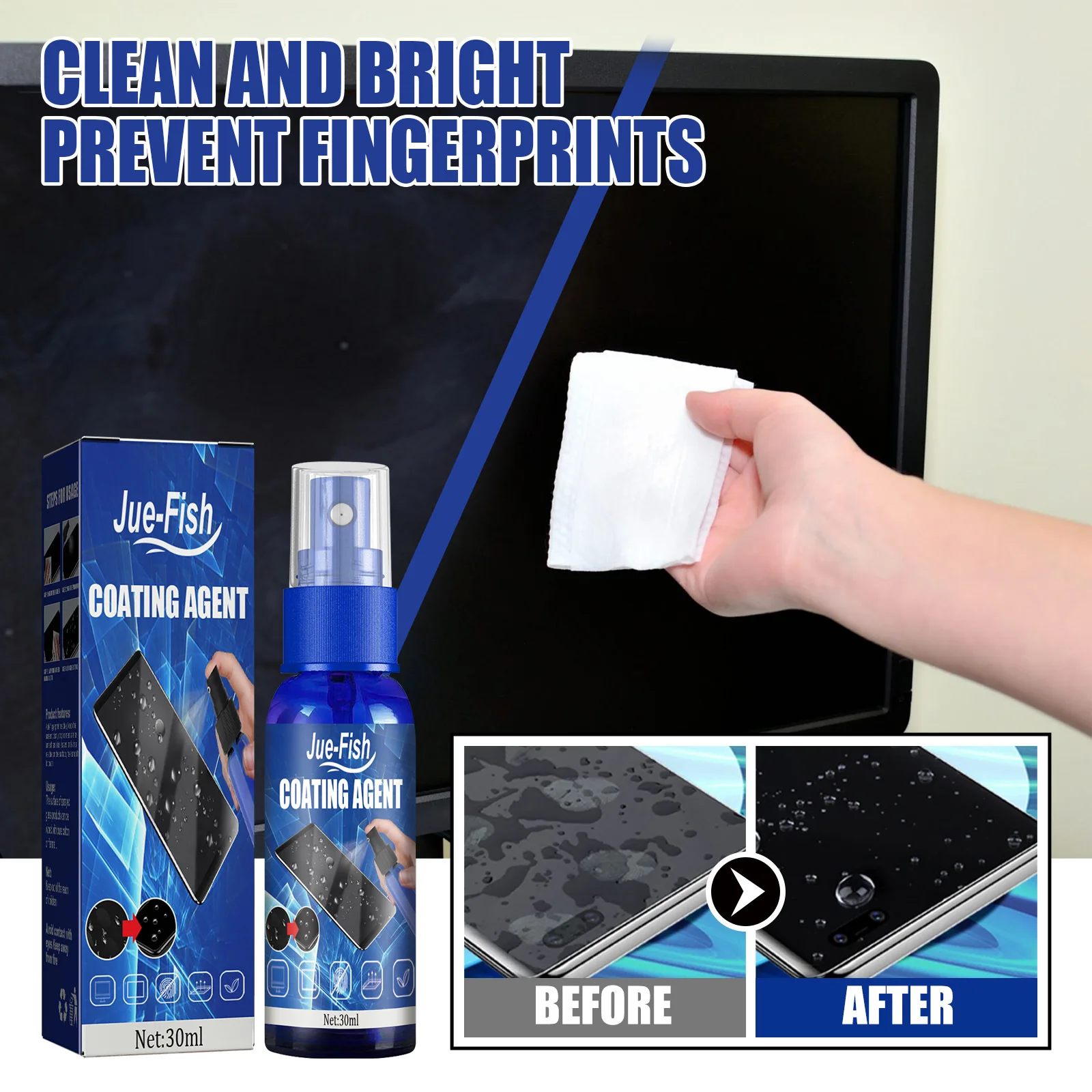 Screen protector spray Liquid Screen Protector Spray Screen Hydrophobic Coating Protect Film Anti-scratch Anti-fingerprint Reparatie Oleophobic Agent