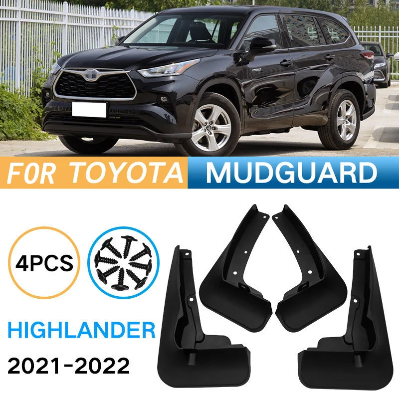 

For Toyota Highlander Kluger XU70 2021-2022 Car Front Rear Wheels Mudguards Splash Guards Protector Cover Kit