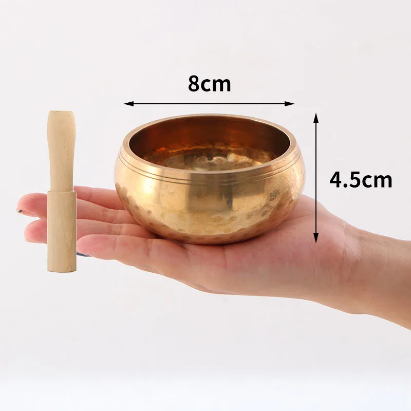 Tibetan Handmade Brass Singing Bowl Yoga Meditation Sound Healing Stress Relief Buddha Mindfulness Instrument