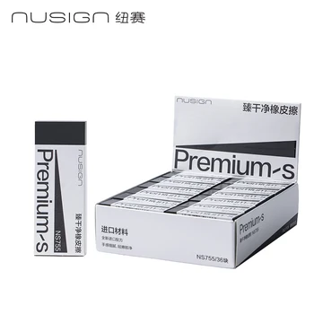 1/3/6/36 Pezzi Gomma per Cancellare Deli Nusign NS755 Super Clean, Gomma Nera in TPE per Ufficio, Scuola e Studenti