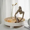 Modern Decorative Trays Home Decor Round Storage Tray Organizer Storage Box Table Vase Aromatherapy Stand Candlestick Stand 5