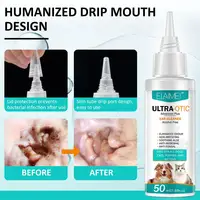 Cat Dog Ear Cleaner Pet Ear Drops Yeast Mites Infectiones Control Odor Removal Relieves Itching Anti Inflammatory Pet Ear Washer 2