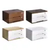 Wood Desktop Storage Box with Lock 2 Tier for Counter Workspace Countertop 2