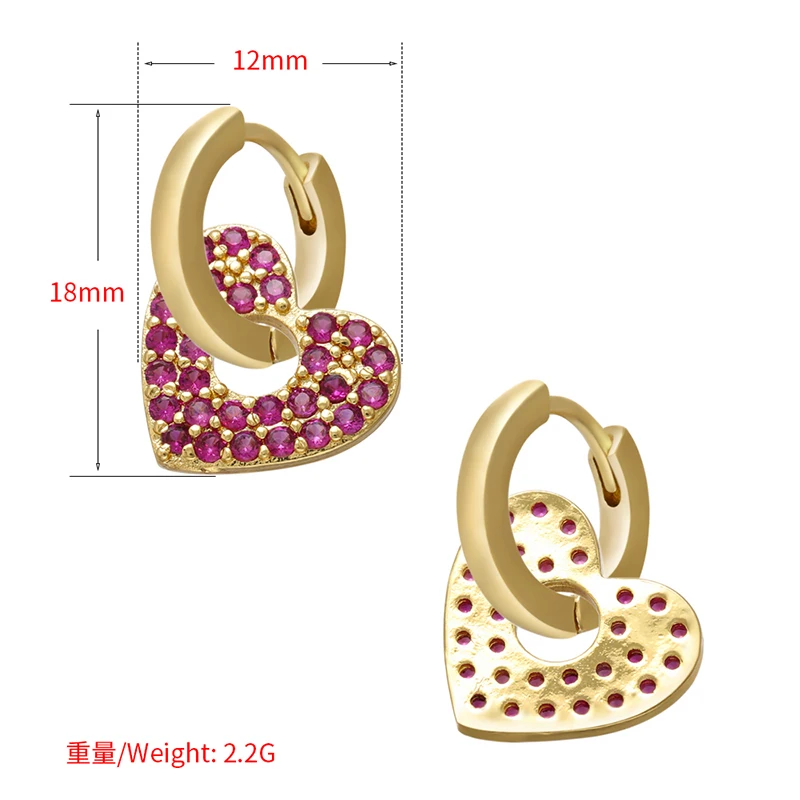 ZHUKOU-Petites boucles d'oreilles en cristal CZ pour femmes, couleur or exquise, étoile, coeur, mignon, cadeaux, VE225, 2020, 1 pièce
