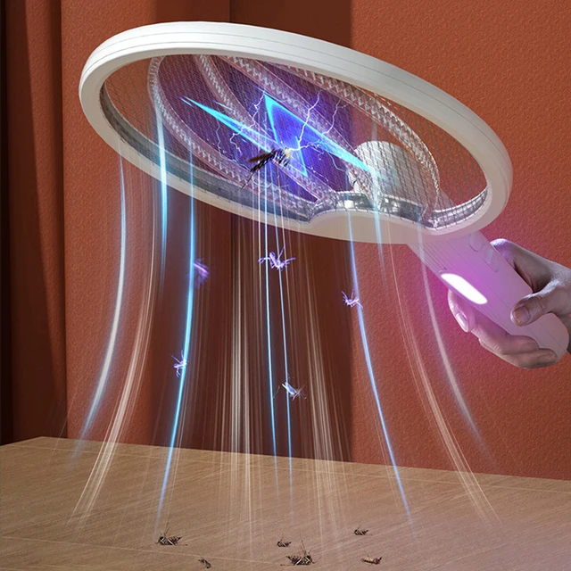 4 Az 1 Összecsukható Elektromos Szúnyog Swatter Falra Szerelt Kézi 3000 V-Os Újratölthető Szúnyogrépés Állítható Hiba Zapper