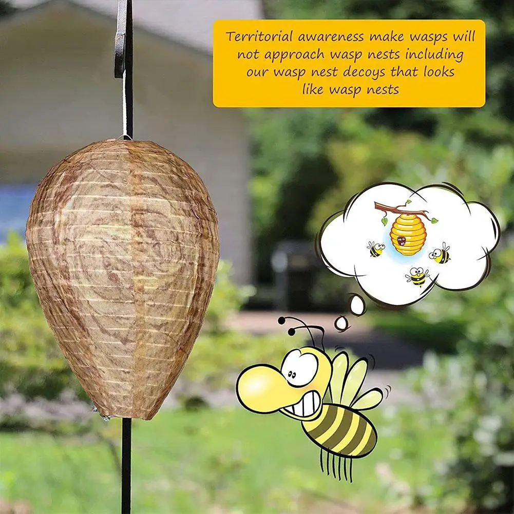 Hanging Wasp Nest Decoy Outdoor Waterproof Fake Wasp Nest Decoy Hornets Plastic Insects Paper Drive Beehive Lantern