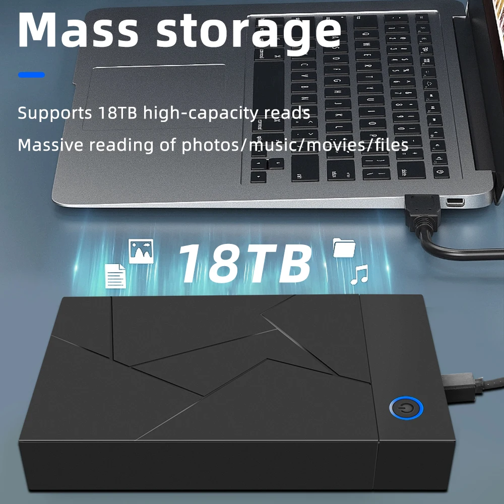 TISHRIC 2.5 3.5 Inch External Hard Drive Enclosure HDD SSD SATA To USB 3.0 Adapter 2.5" 3.5" Hard Disk Case 450Mb/s For Gaming