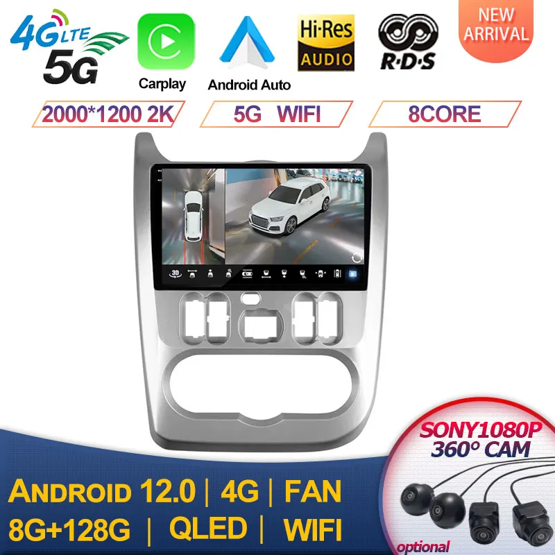 Rádio automático do andróide do ruído de junsun v1pro 2 para renault logan 1 sandero 2009 2015