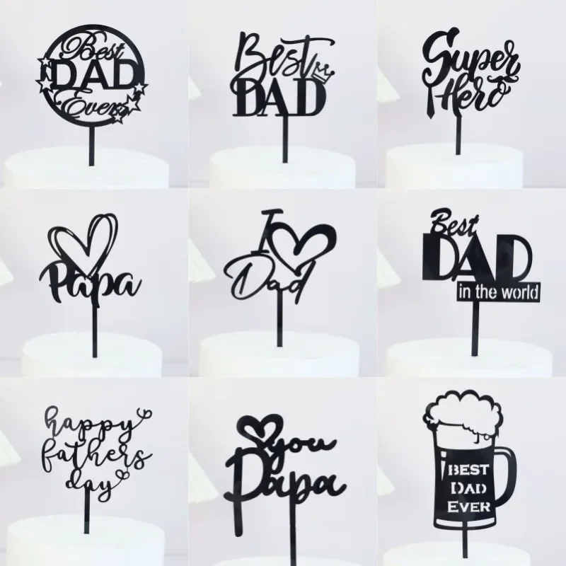 

Happy Father's Day Cake Topper Best Dad Ever Decoration Party Decorating Baking Tools I Love