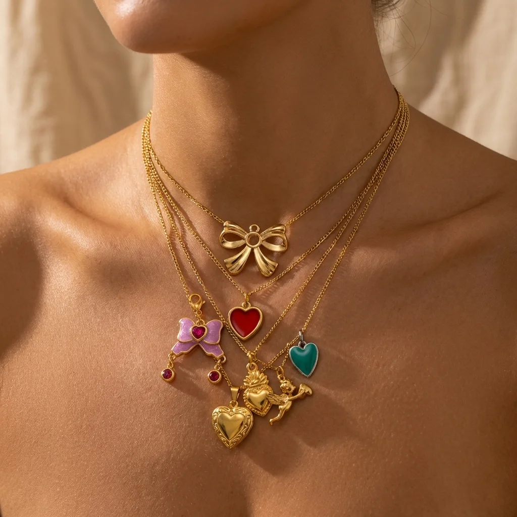 3 Stück Modische Neue Stilvolle Schleifen-Perlen-Hundepfoten-Liebes-DIY-Anhänger-Charms für Schmuck