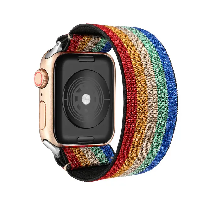 Elastic Scrunchie Strap Band for Apple Watch 7 5 6 4 8mm 40mm 42mm 44mm Women Bracelet for iwatch series 7 6 se 5 4 45mm 41mm multicolor