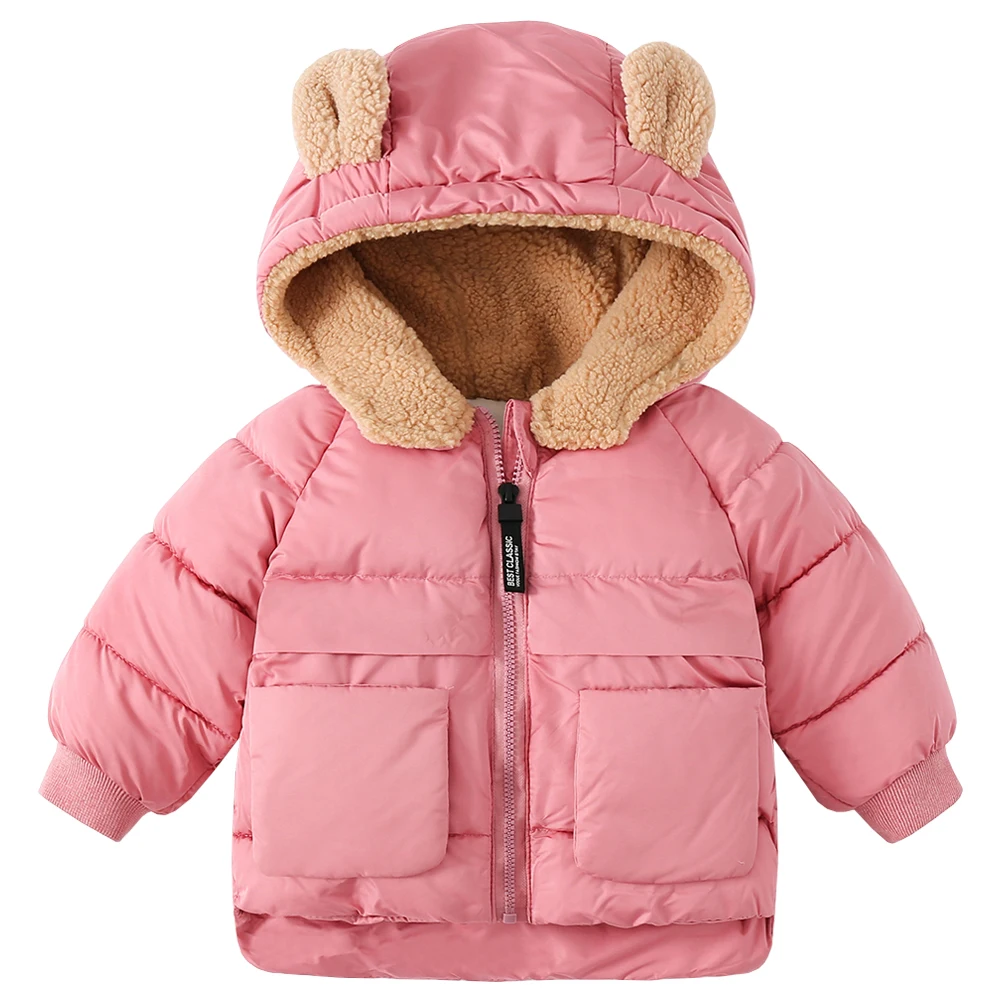 

Winter Coats for Toddler Cotton-Padded Baby Boys Girls Hooded Warm Down Jacket Bear Ear Outerwear Fleece Puffy Quilted Outfits