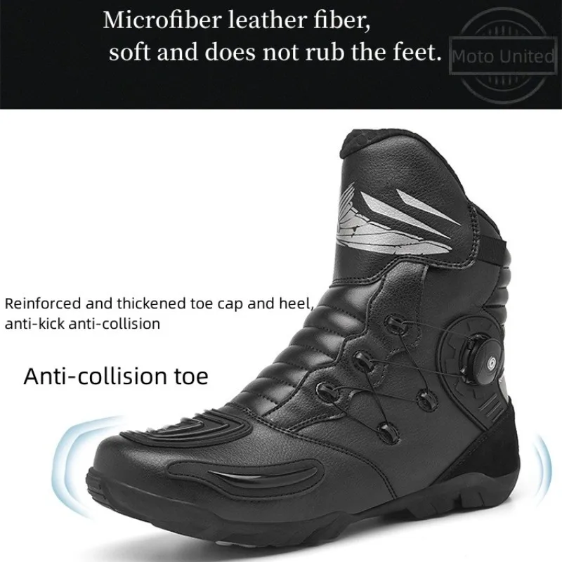 Retro Black Enduro Motorcycle Boot Leather Motorcyclist Boot Riding Shoes Motocross Biker Boots Vintage Motorboats