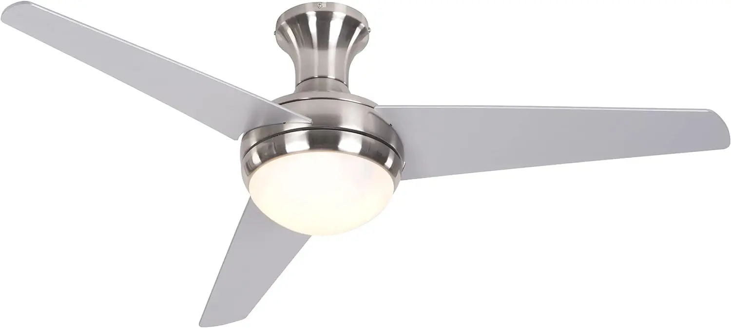 

48-Inch Ceiling Fan in Bright Brush Nickel Finish with 16-Inch Lead Wire, Burnished Bronze