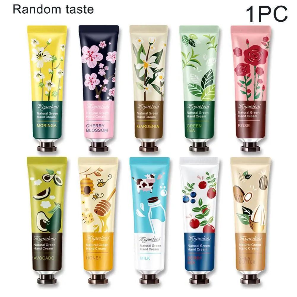 1pc Moisturizing Botanical Fragranced Hand Cream Dry Skin Moisturizer Chamomile Peach Avocado Portable Hand Cream For Men Women