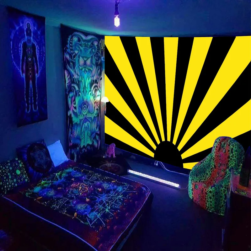 Black Light/ Invisible Black Light Murals And Uv Art  Black light room,  Massage room design, Black lights bedroom