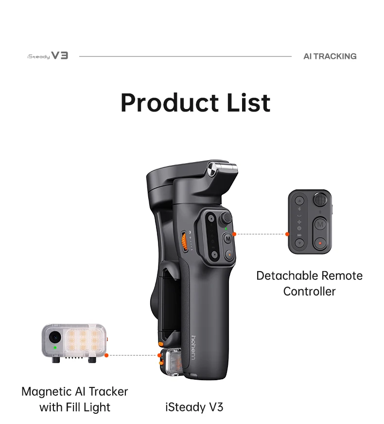 iSteady V3 Gimbal Stabilizer for Smartphone,3-Axis Phone Gimbal for Video Record