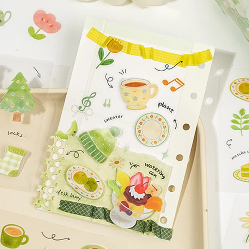 Mr.Paper 20매/책 사계절 PET 스티커북, 스크랩북킹 및 저널링을 위한 귀엽고 아늑한 데일리 장식 스티커