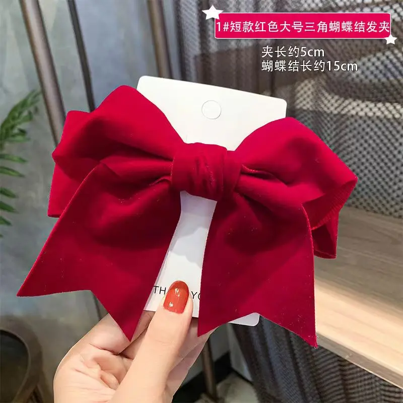 1 Hair clip for Girls Autumn-winter vintage velvet bow back hair clip Spring clip Hair accessories for girlfriend gifts suitable 2
