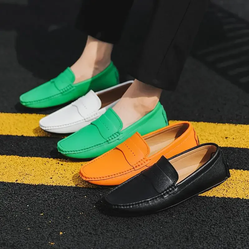 

Genuine Leather Breathable Casual Leather Shoes Men's Business Slip-on Casual Men's Shoes Online Tendon Bottom Baita Gommino