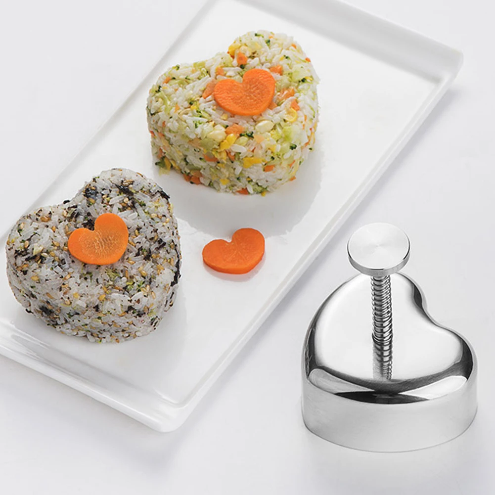 Kitchen Accessories Sushi Mould Stainless Steel Heart Mould Sushi Machine Mould Sushi Tool Onigiri Rice Ball Bento Machine Mould