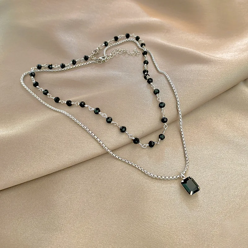 TWICE 着用★関税込★BLACKPURPLE★Square Cubic Chain Necklace TWICE 着用☆関税込☆BLACKPURPLE☆Square Cubic Chain Necklace