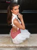 Weird Puss Sexy Hollow Backless Dress Women Chic Short Tassels See Through Sleeveless Contrast Sexy Birthday Party Maxi Bodycon 5