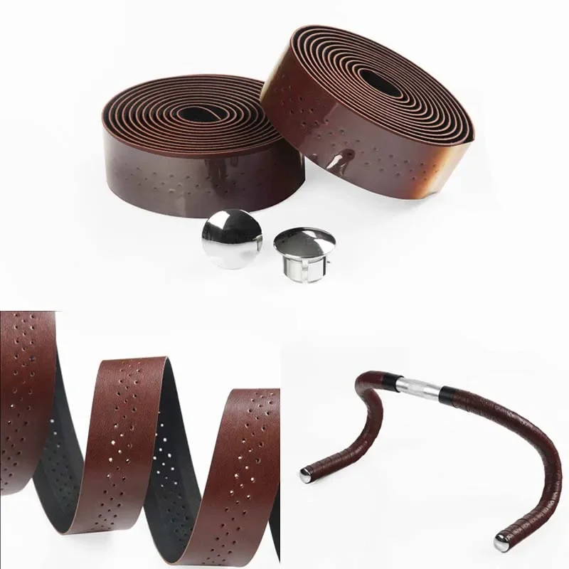 Bike Handlebar Tape Road Handlebar Tape Strapping Bicycle Anti-skid Belt EVA PU Leather Handlebar Belt Wear-resistant Anti-skid Riding Equipment bike handlebar tape bicycle handlebar strap
