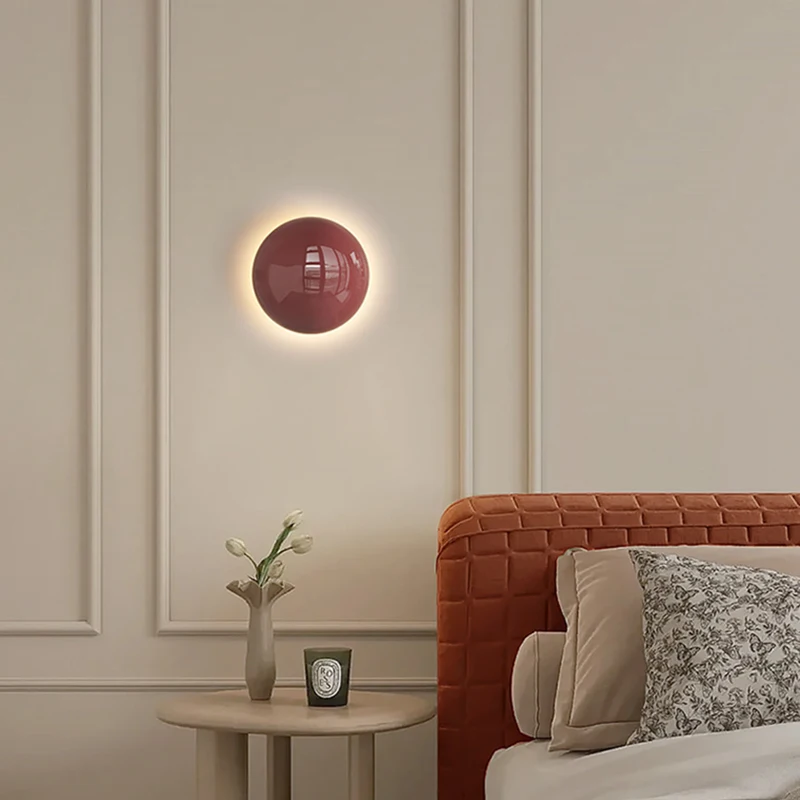 

Mini Indoor LED Wall Lamp Red White Beige Metal Atmosphere Lighting Sconce Dropshipping For Bedroom Hotel Stairs Aisle
