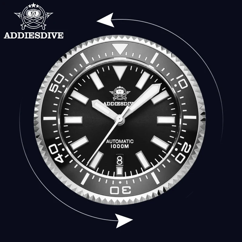 ADDIESDIVE 1000m Diver Watch NH35 Automatic Sapphire Mechanical Men's Watch Stainless Steel BGW9 Luminous Diving Wristwatch