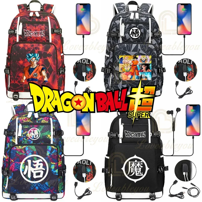 Vegeta Iv Zainetto Dragon Ball Z Zaino Con Usb Goku Borse Per Studio Cancelleria Bejita Book Bags Studente Primario Mochila Gift