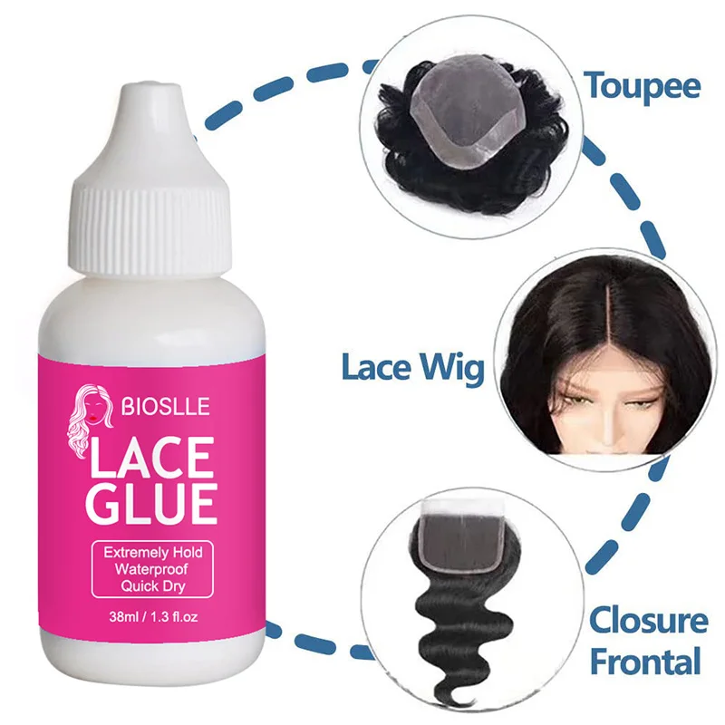 BIOSLLE Extremely Hold Lace Glue Fast Acting Lace Glue Remover Smooth Hair Sleek Wax Stick Kit