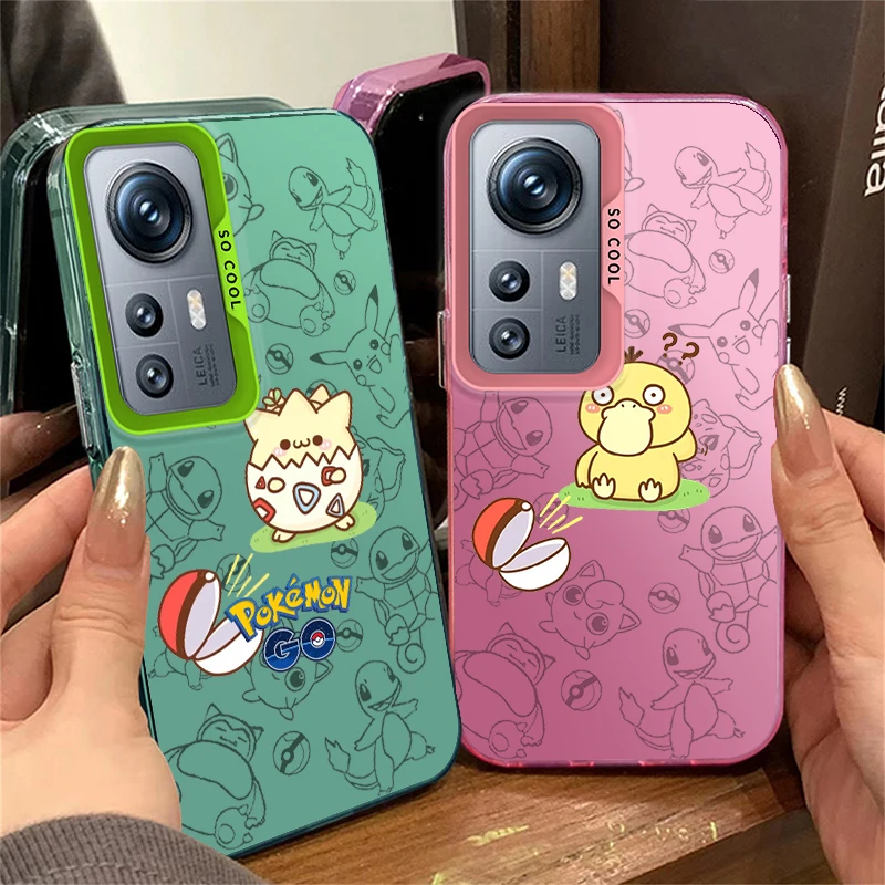 Cute P-Ikachu Psyduck Per Redmi K60 12 10X 9T 9C 8 A1 A2 Plus 4G Custodia Per Telefono In Argento Colorato Di Moda